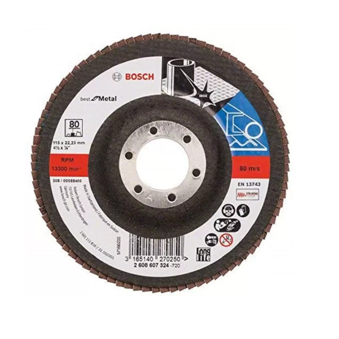 DISCO FLAP PLANO PARA METAL 4.5" GRANO 80 - BOSCH