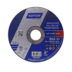 DISCO DE CORTE ACERO BNA32 ACERO - INOX 4 1/2" X 1/8" X 7/8" - NORTON