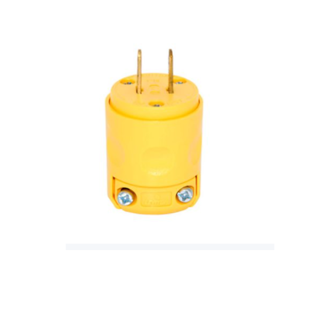 ENCHUFE INDUSTRIAL 15A 125V NEMA 5-15R 2 POLOS C/AMARILLO - LEVITON