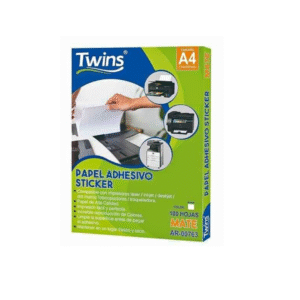 PAPEL ADHESIVO STICKER A4 MATE BLANCO X 100 UND AR-00763 - TWINS