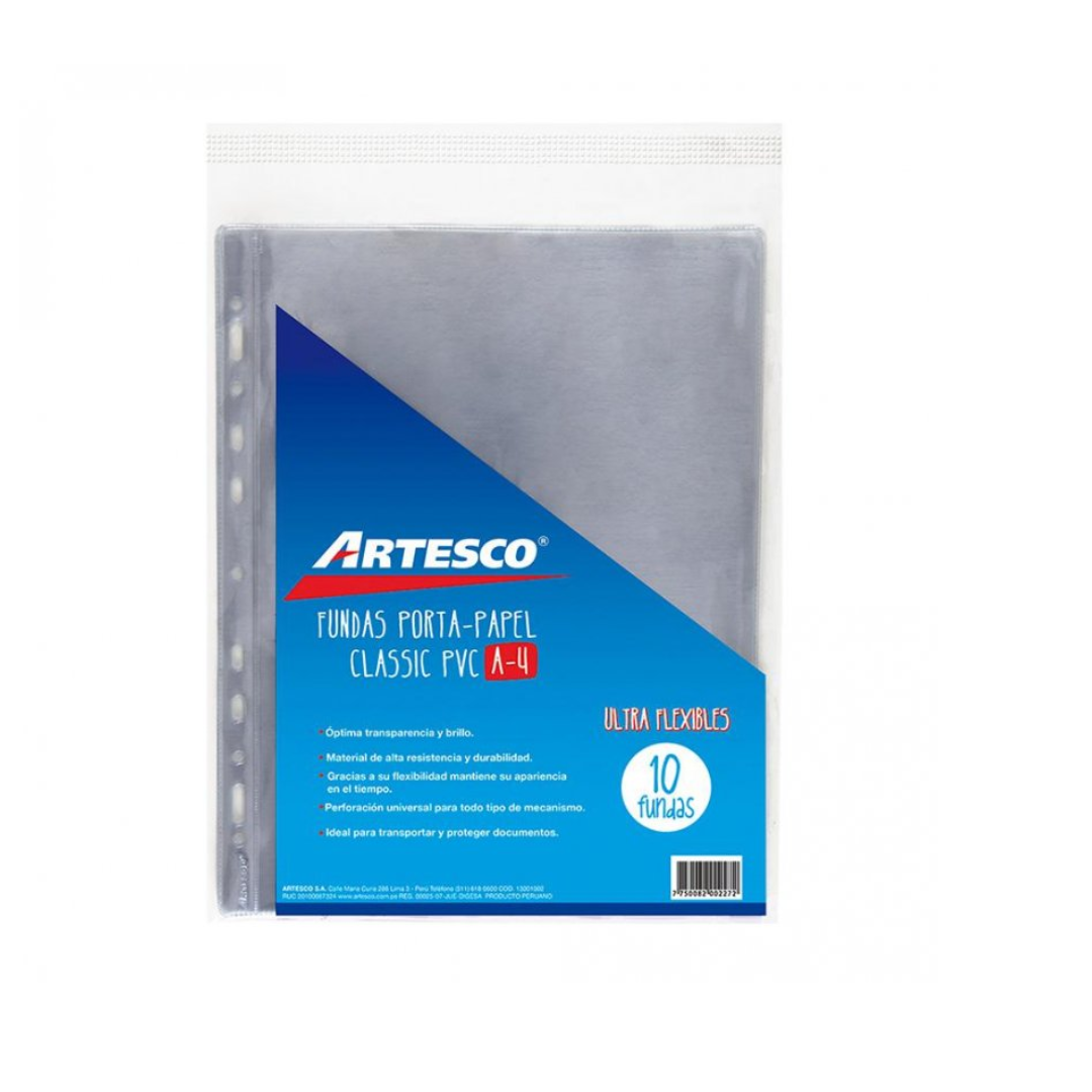 MICA PORTAPAPELES DE PVC TAMAÑO A4 MARCA ARTESCO