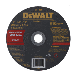 DISCO CORTE METAL 7" x 1/8" (3.7mm)-DEWALT