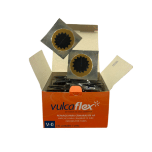 PARCHE DE LLANTAS VULCAFLEX V‑0 – CAJA 100 UNIDADES